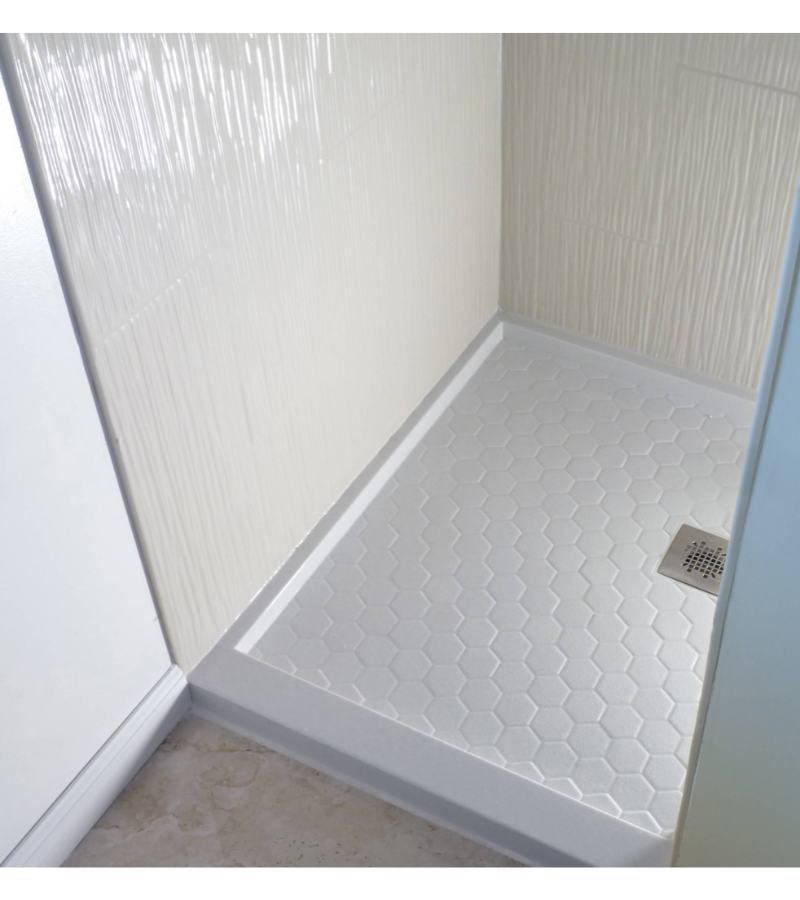 Shower Remodels Shower pan and wall system installed in an East Valley Arizona home