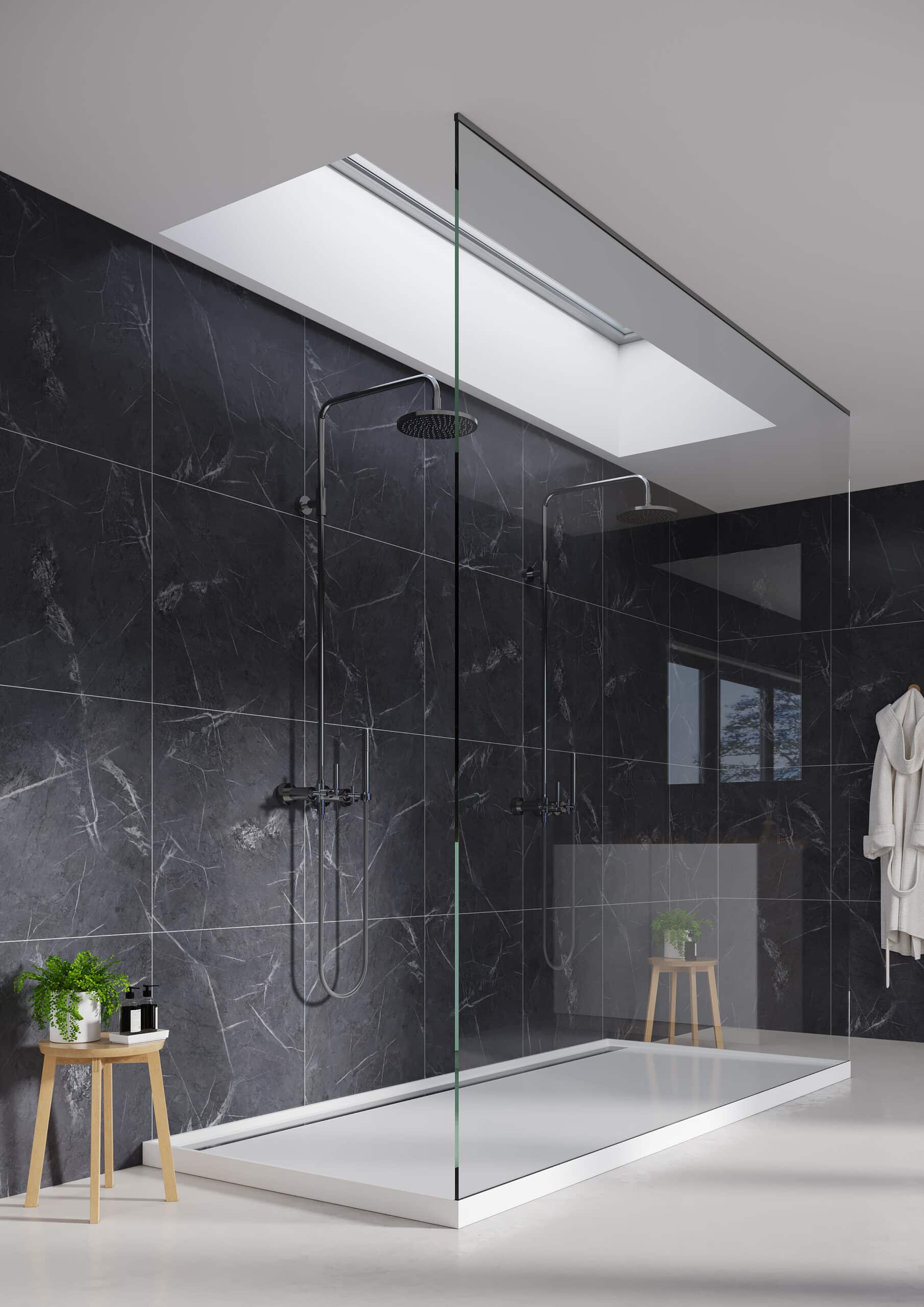 az fast bath fibo black marble 5 shower