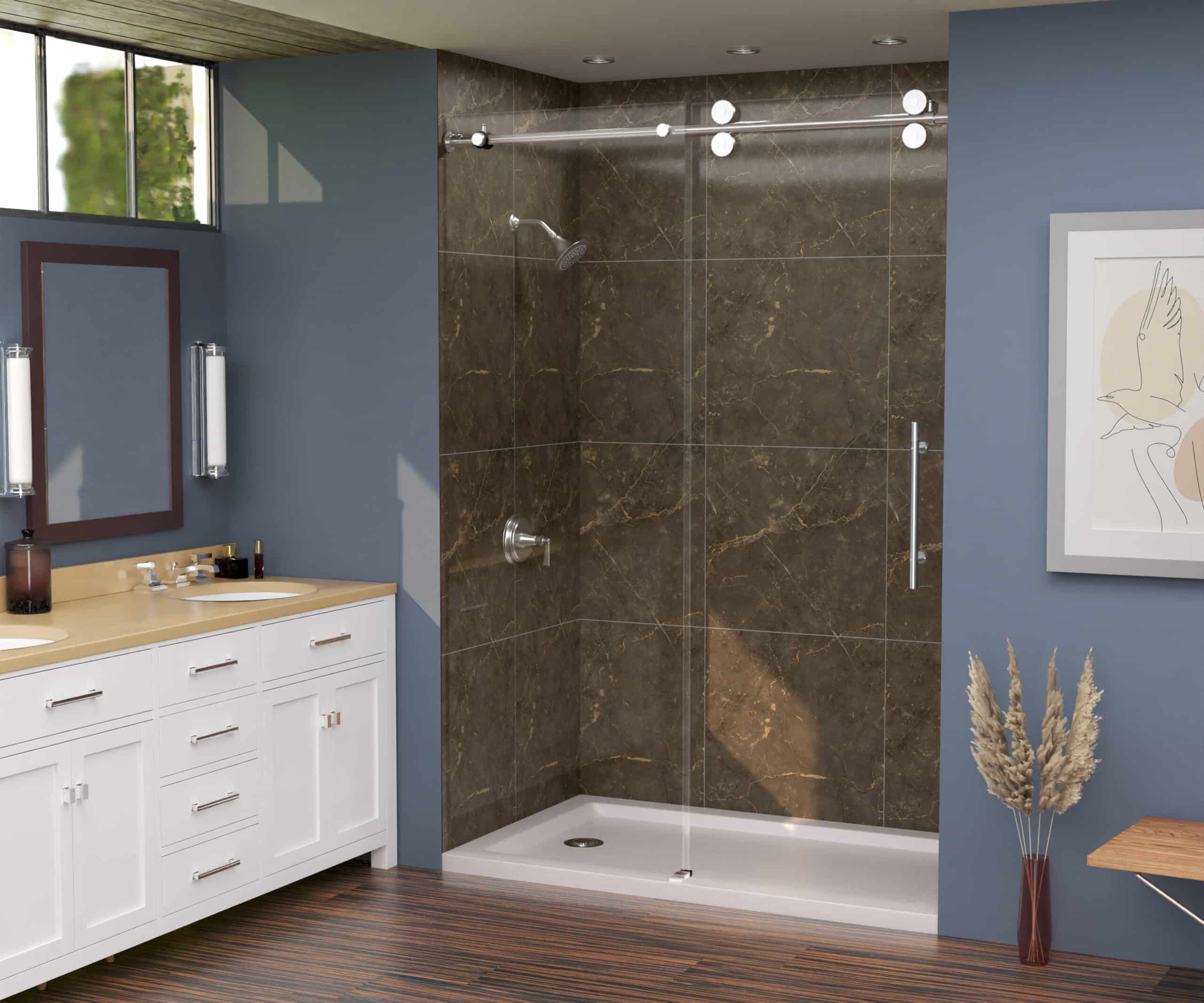 az fast bath fibo golden brown marble 3 shower