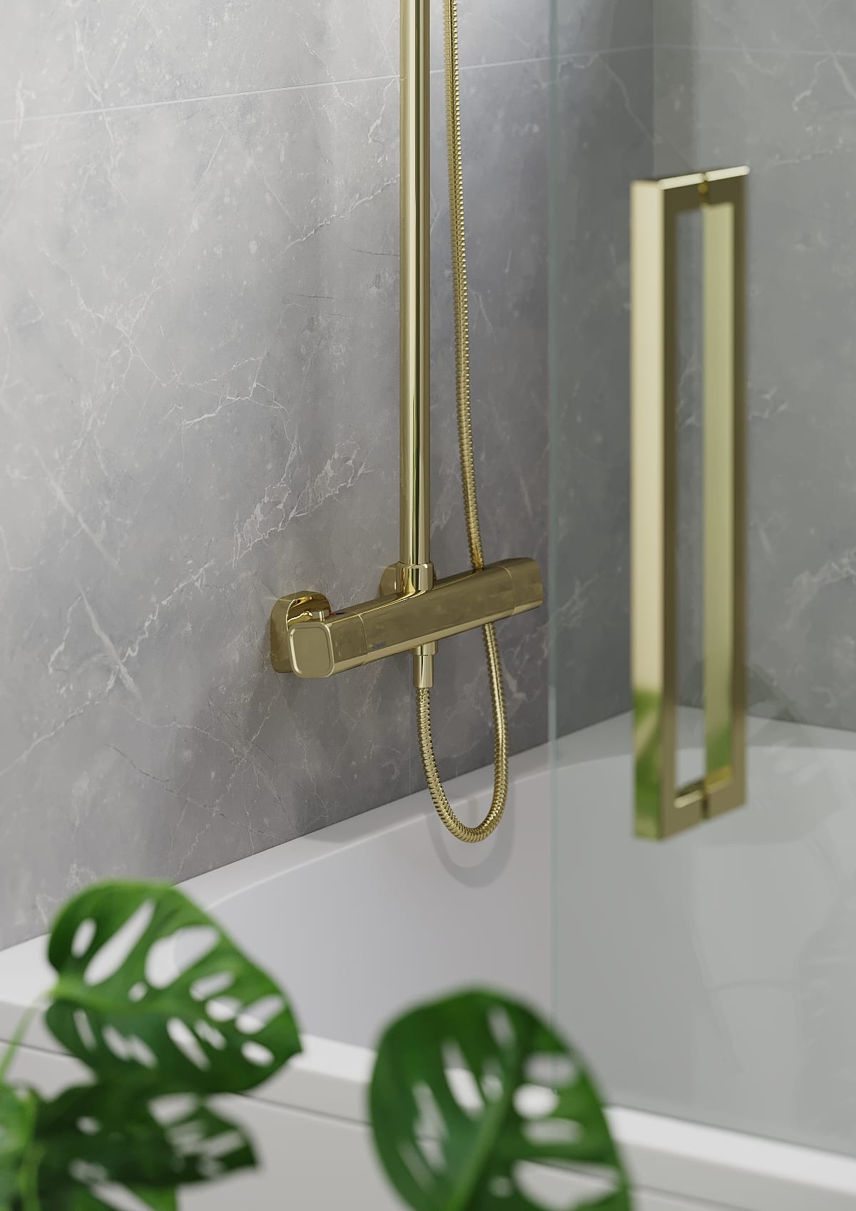 az fast bath fibo silver grey marble 2 shower
