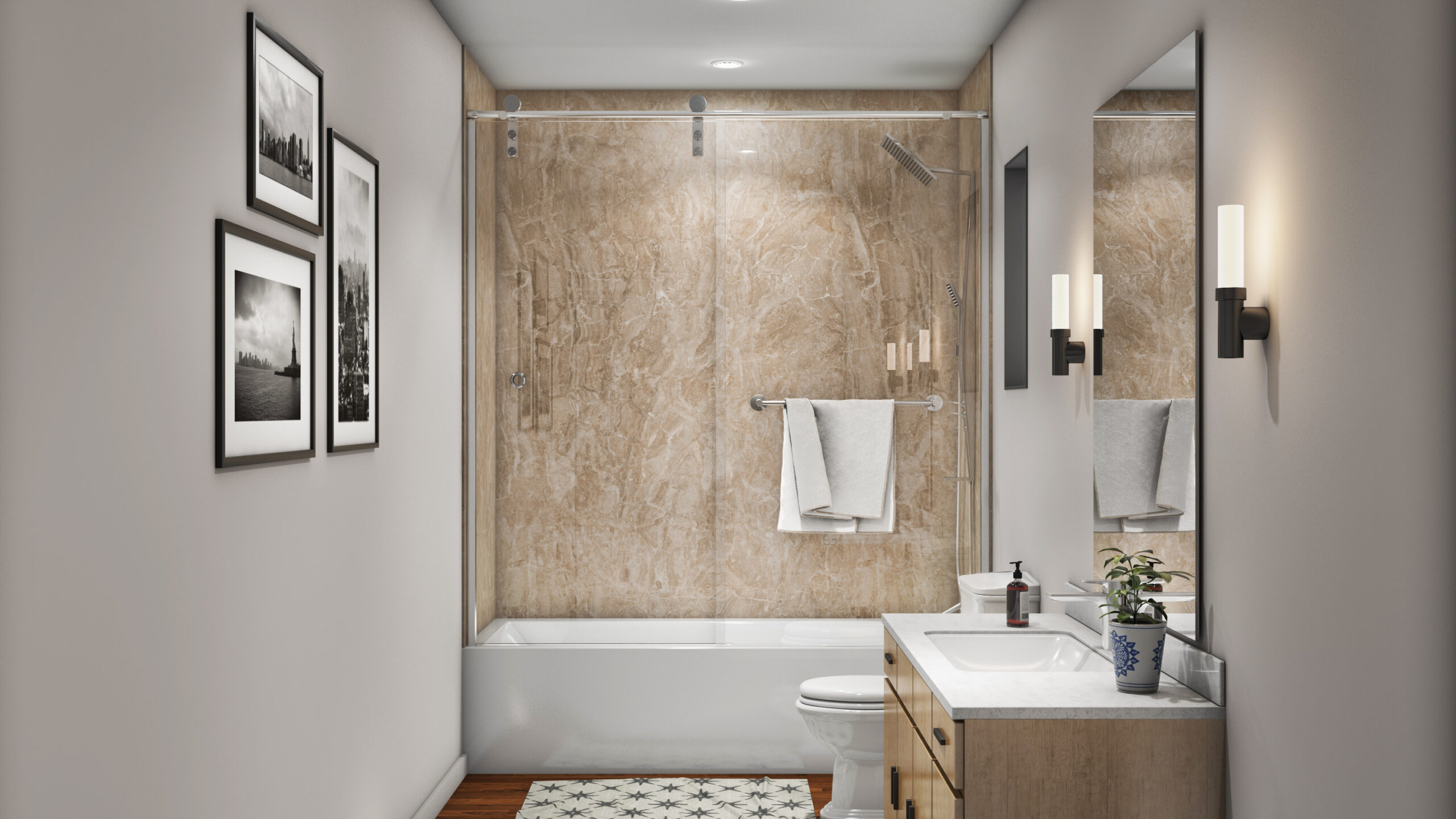az fast bath signature alaskan ivory stone shower 2