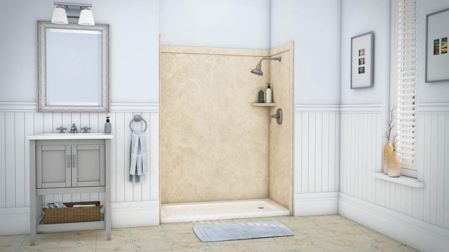 az fast bath signature creme travertine
