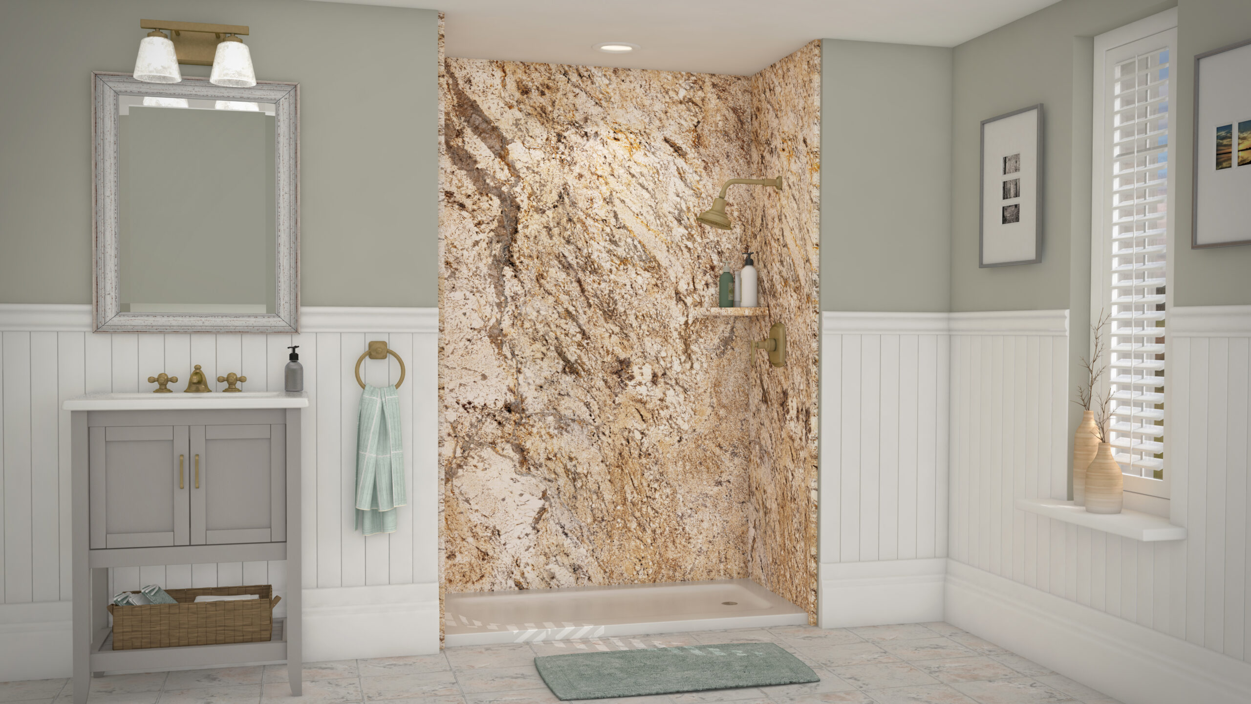 az fast bath signature golden beaches stone shower