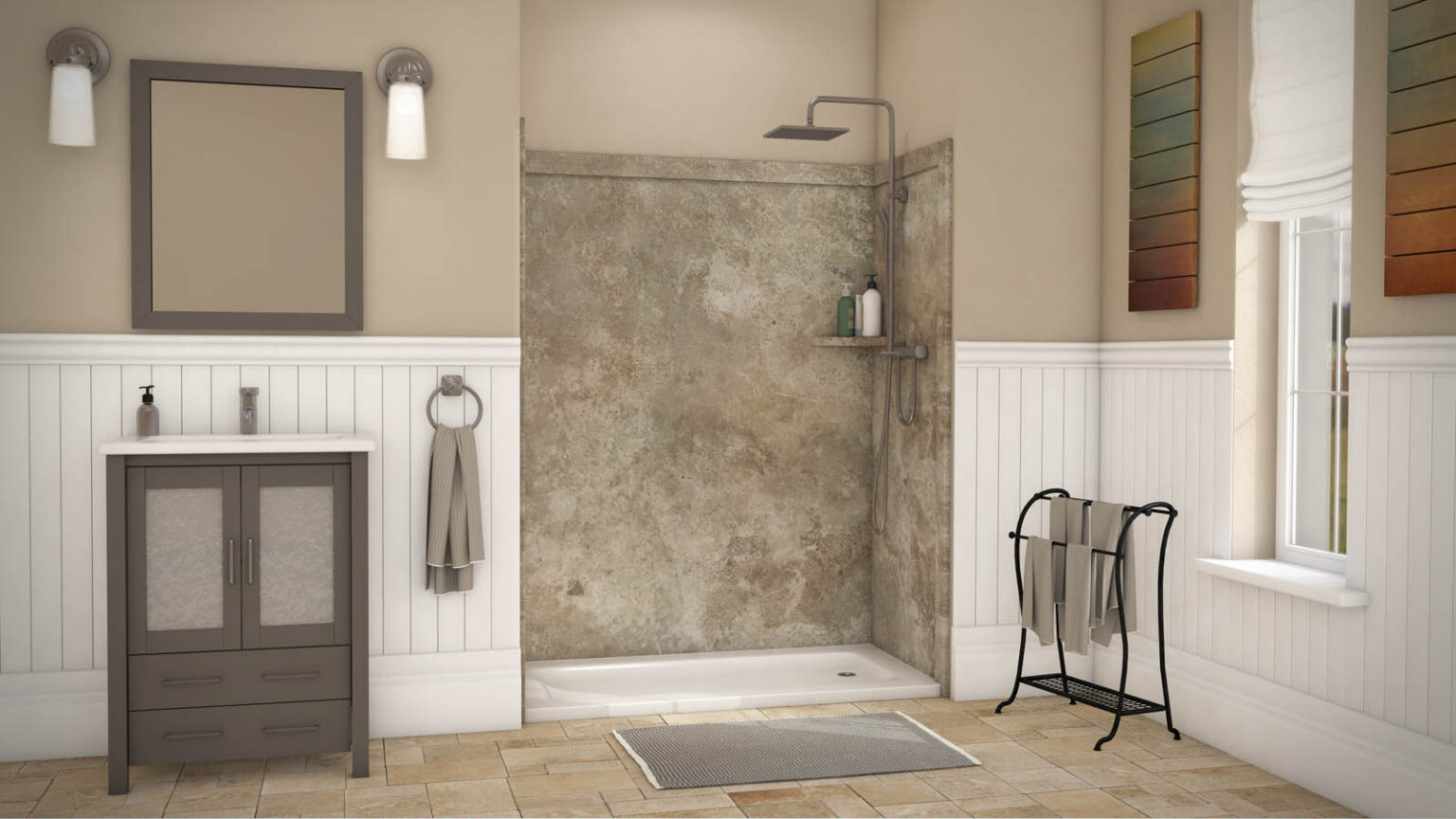 az fast bath signature mocha travertine